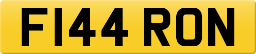 F144 RON private number plate